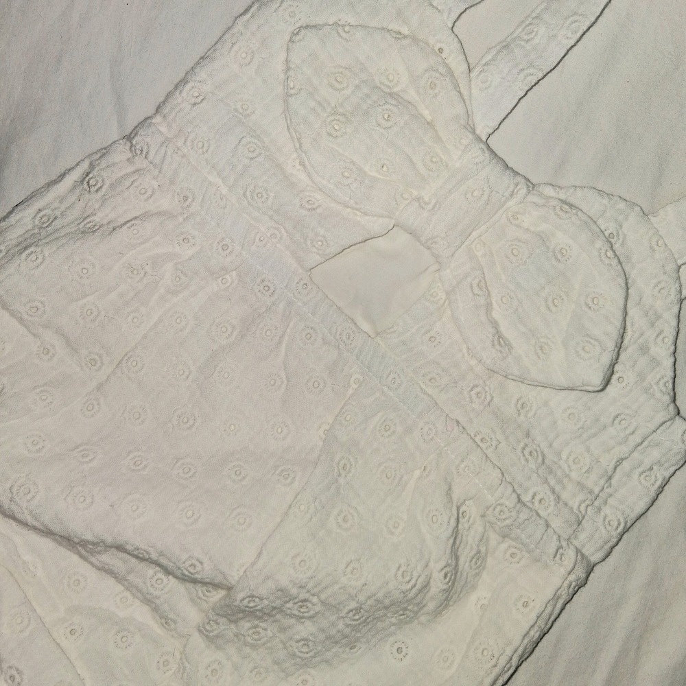 Cat & Jack White Eyelet Jumper Seersucker Girls 18 Months‎ NWT